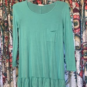 Soft ruffly turquoise sun dress!